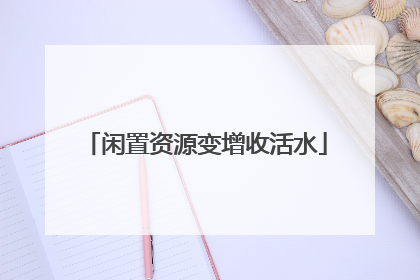 闲置资源变增收活水