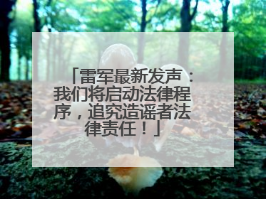 雷军最新发声：我们将启动法律程序，追究造谣者法律责任！