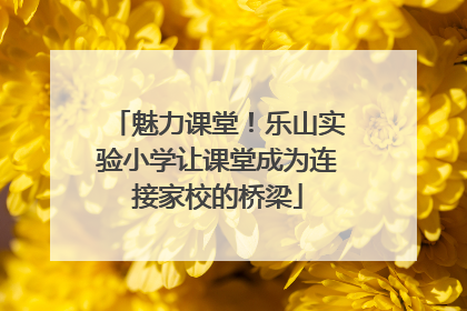 魅力课堂！乐山实验小学让课堂成为连接家校的桥梁