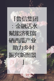 鲁信集团：金融活水赋能济阳富硒西瓜产业 助力乡村振兴新图景