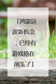 鸿蒙这波新机会，已经有游戏抢在前头了