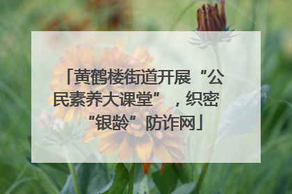 黄鹤楼街道开展“公民素养大课堂”，织密“银龄”防诈网