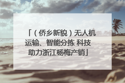 （侨乡新貌）无人机运输、智能分拣 科技助力浙江杨梅产销