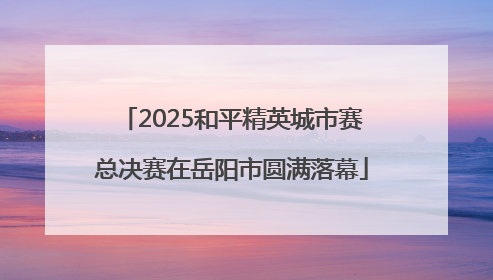 2025和平精英城市赛总决赛在岳阳市圆满落幕