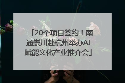 20个项目签约！南通崇川赴杭州举办AI赋能文化产业推介会