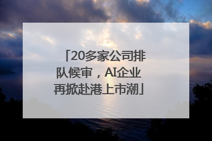 20多家公司排队候审，AI企业再掀赴港上市潮
