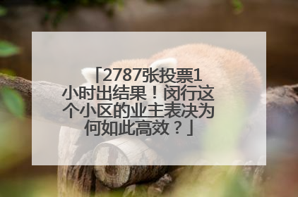 2787张投票1小时出结果！闵行这个小区的业主表决为何如此高效？