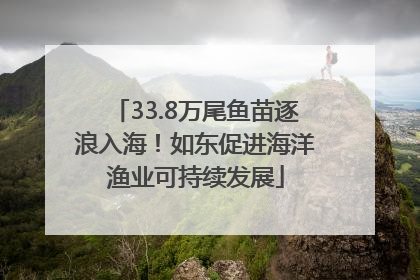 33.8万尾鱼苗逐浪入海！如东促进海洋渔业可持续发展