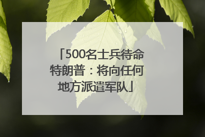 500名士兵待命 特朗普：将向任何地方派遣军队