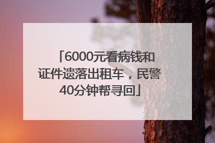6000元看病钱和证件遗落出租车，民警40分钟帮寻回