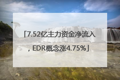7.52亿主力资金净流入，EDR概念涨4.75%