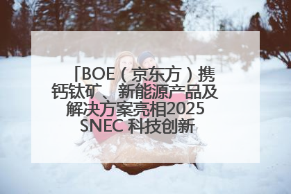 BOE（京东方）携钙钛矿、新能源产品及解决方案亮相2025 SNEC 科技创新赋能行业绿色发展