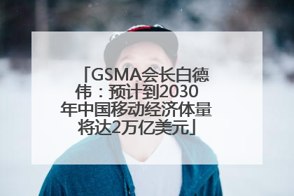 GSMA会长白德伟：预计到2030年中国移动经济体量将达2万亿美元